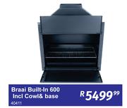 Braai Built In 600 Incl Cowl & Base 40411