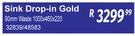 Sink Drop In Gold 90mm Waste 1000 x 460 x 220 32839/48583