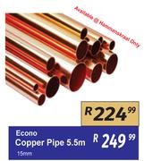 Econo Copper Pipe 5.5m 15mm