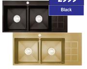 Sink Drop In Gold 90mm Waste 1000 x 460 x 220 32839/48583