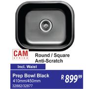 Cam Africa Round/Square Anti Scratch Prep Bowl Black 410mm/450mm 32882/32877