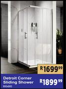 Detroit Corner Sliding Shower 900 x 900