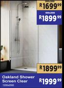 Oakland Shower Screen Clear 1000 x 2000