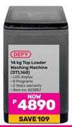 Defy 14Kg Top Loader Washing Machine DTL160 