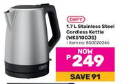 Defy 1.7L Stainless Steel Cordless Kettle WK5100JS