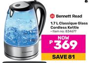 Bennett Read 1.7L Classique Glass Cordless Kettle (834677)