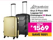 Travelwize Onyx 3-Piece ABS Luggage Set (Champagne Or Black)-Each