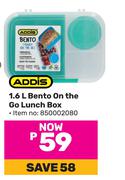 Addis 1.6Ltr Bento On The Go Lunch Box 850002080