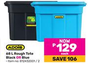 Addis 68Ltr Rough Tote (Black Or Blue)-Each