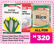 Econo Cake Flour 10Kg + Econo Rice 10Kg + Econo Super Maize Meal 10Kg-For All