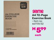 Game A4 72-Page Exercise Book 667731/32