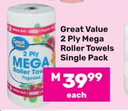 Great Value 2 Ply Mega Roller Towels (Single Pack)