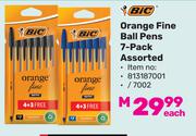 Bic Orange Fine Ball Pens (7 Pack) Assorted 813187001/7002