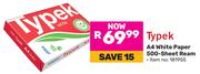 Typek A4 White Paper 500 Sheet Ream