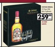 Chivas Regal 12 Year old Plus 2 Glasses-750ml
