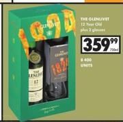 The Glenlivey 12 Year Old Plus 2 Glasses-750ml