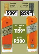 Johnnie Walker Gold Reserve-750ml Plus Johnnie Walker Platinum Label-750ml