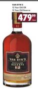 Van Ryn's 12 Year Old Or 12 Year Old Reserve Brandy-750ml