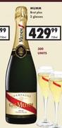 Mumm Brut 750ml+ 2 Glasses