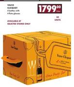Veuve Clicquot 4 Bottles With 4 Flute Glasses-750ml