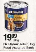 Dr Hahnz Adult Dog Food Assorted-830g Each