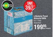 Lifestyle Food Almond Milk Assorted-6 x 1L Per Pack