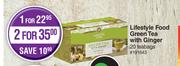 Lifestyle Food Green Tea With Ginger 20 Teabags-For 2