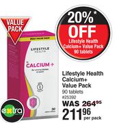 Lifestyle Health Calcium+ Value Pack-90 Tablets Per Pack