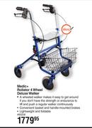 Medic+ Rollator 4 Wheel Deluxe Walker 85508