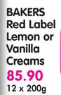 Bakers Red Label Lemon Or Vanilla Creams-12x200g