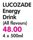 Lucozade Energy Drink(All Flavours)-4x500ml