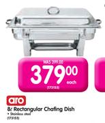 Aro 8ltr Rectangular Chafing Dish Each