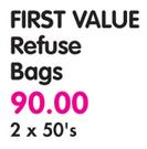 First Value Refuse Bags-2x50's