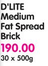 D'Lite Medium Fat Spread Brick-30x500G