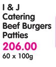I&J Catering Beef Burgers Patties-60x100G