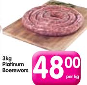 Platinum Boerewors-3Kg Per Kg