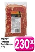 Eskort Rindless Back Bacon-2.5Kg
