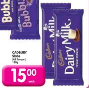 Cadbury Slab(All Flavours)-180g Each