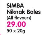 Simba Niknak Bales (All Flavours) - 50 x 20g Each