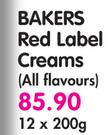 Bakers Red Label Creams (All Flavours) - 12 x 200g 