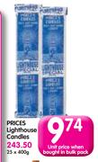 Prices Lighthouse Candles-25 x 400g