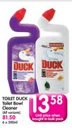 Toilet Duck Toilet Bowl Cleaner-6 x 500ml