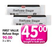 First Value Refuse Bags-50's Each