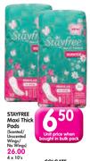 Stayfree Maxi Thick Pads(Scented/Unscented Wings/No Wings)-4 x 10's