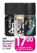 Axe Deodrant-6 x 150ml