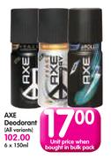 Axe Deodrant-150ml Each