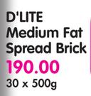 D'Lite Medium Fat Spread Brick- 30 x 500g