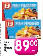 I & J Fish Fingers - 2kg Each