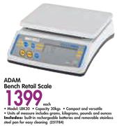 ADAM Bench Retail Scale LBK30