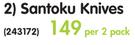 Santoku Knives-2's Per Pack